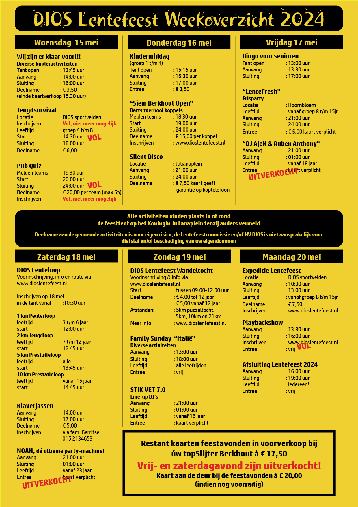 DIOS Lentefeest Weekoverzicht 2022